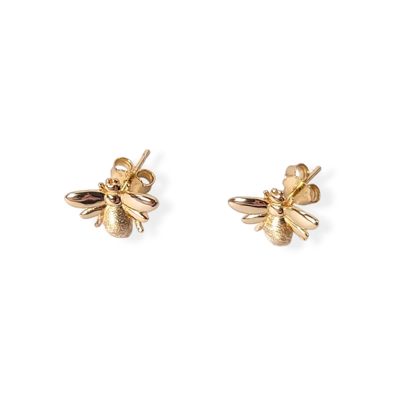New! Vintage Style Bee Plating Sterling Silver Ear Stud - Picture 5 of 5